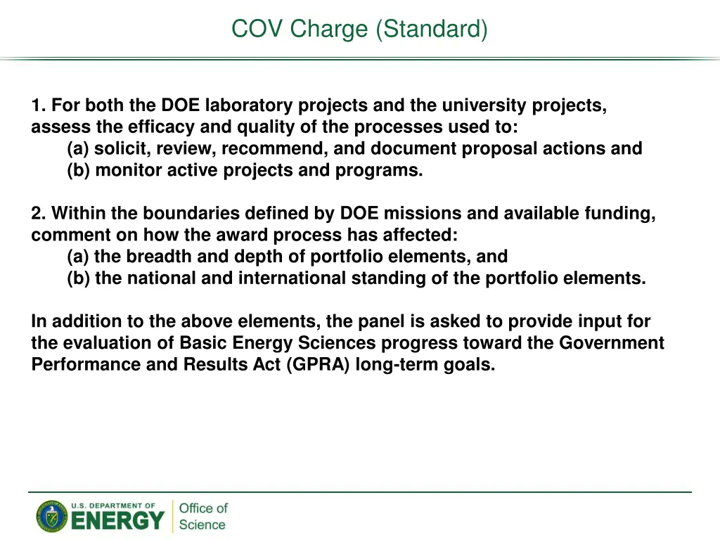 cov charge standard