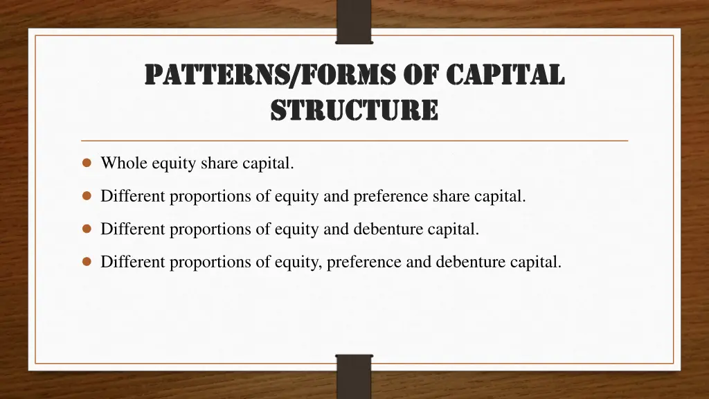 patterns forms of capital patterns forms