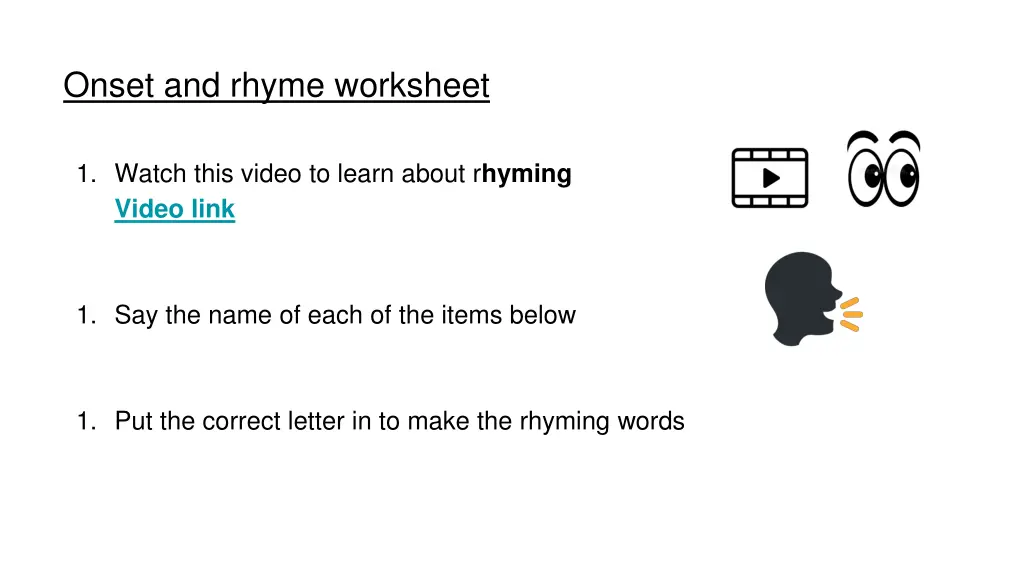 onset and rhyme worksheet