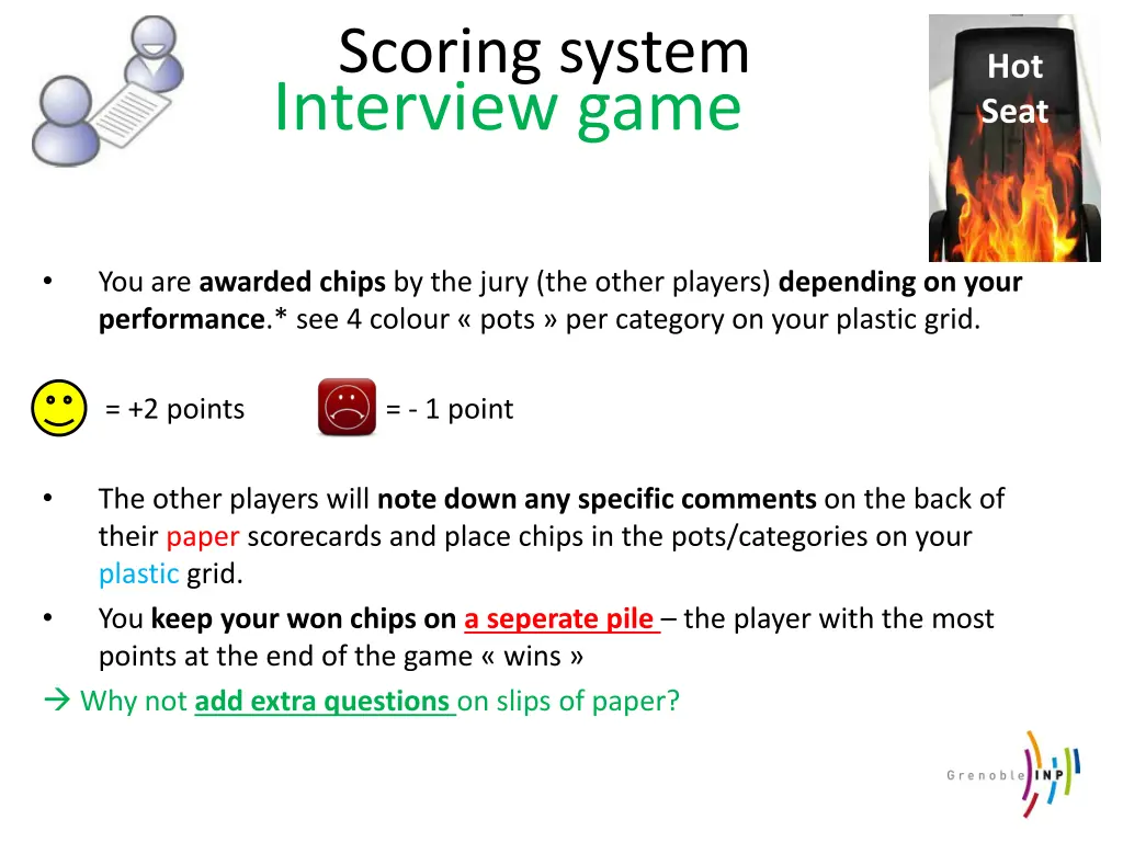 scoring system interview game