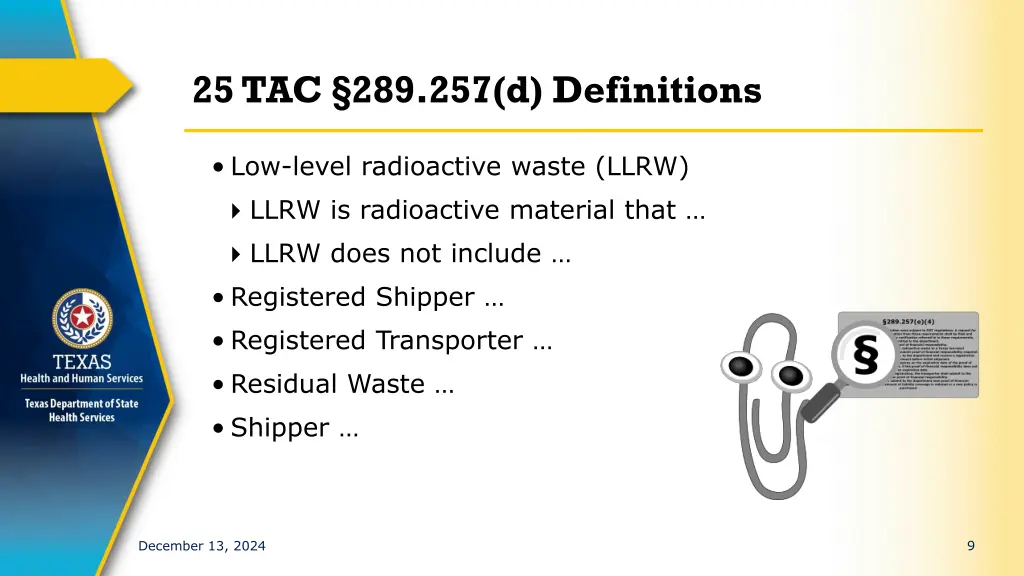25 tac 289 257 d definitions