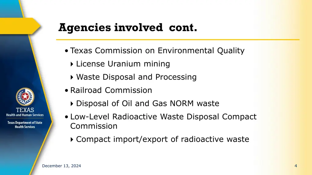agencies involved cont