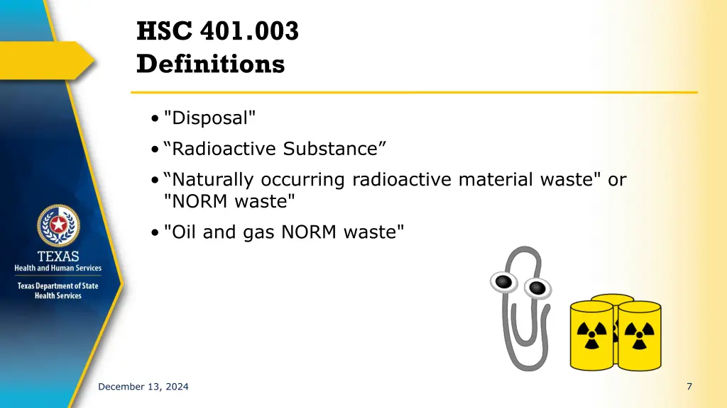 hsc 401 003 definitions