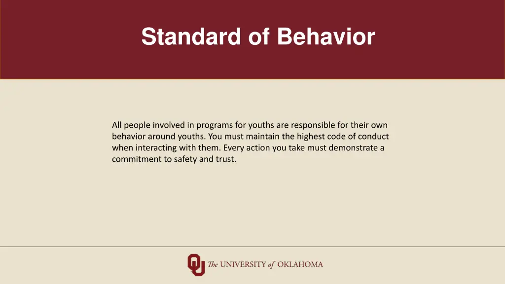 standard of behavior