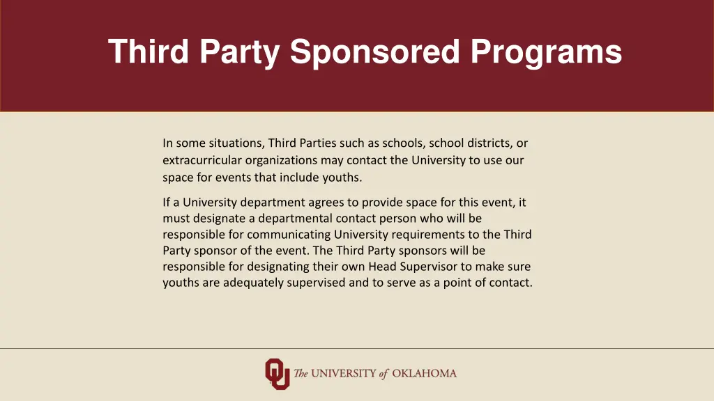 third party sponsored programs
