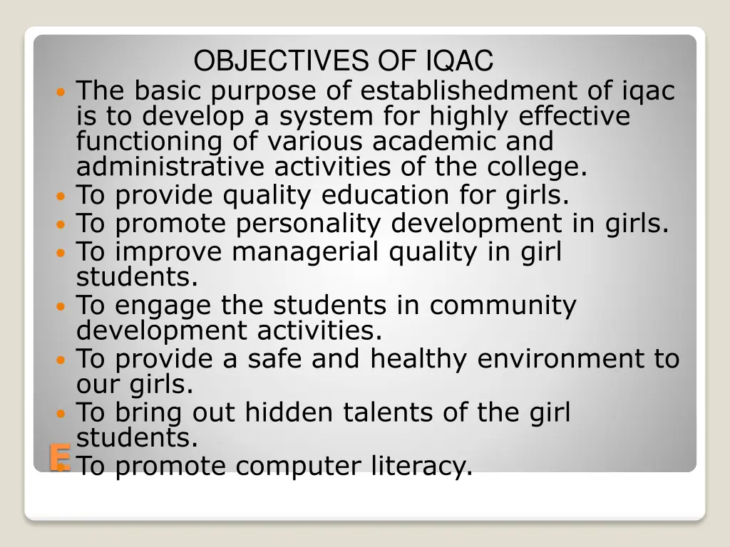 objectives of iqac the basic purpose