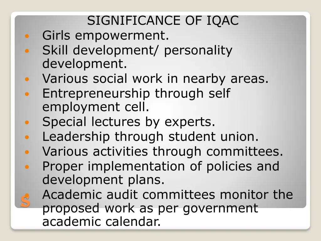 significance of iqac girls empowerment skill