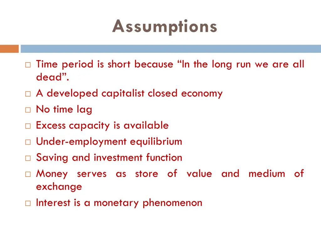 assumptions