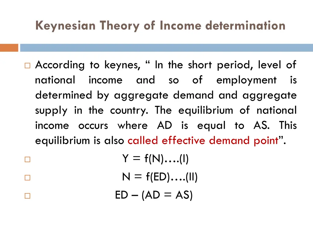 keynesian theory of income determination
