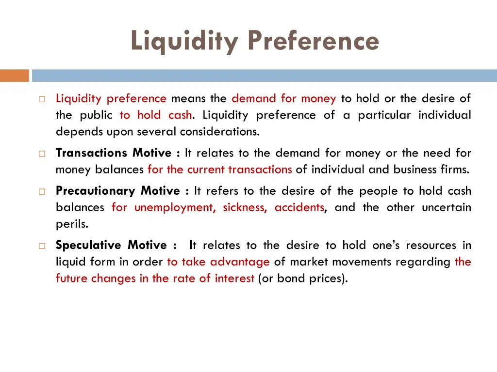 liquidity preference