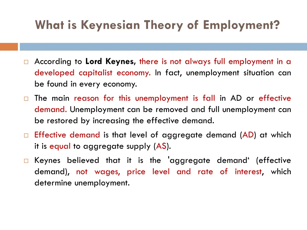 what is keynesian theory of employment