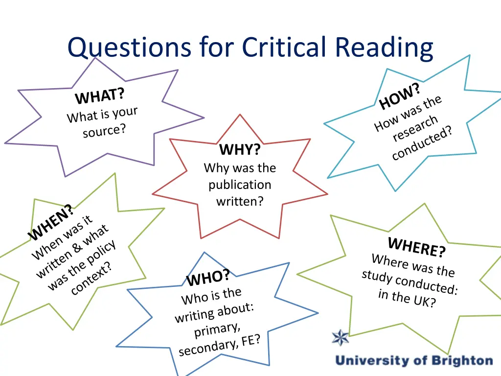 questions for critical reading