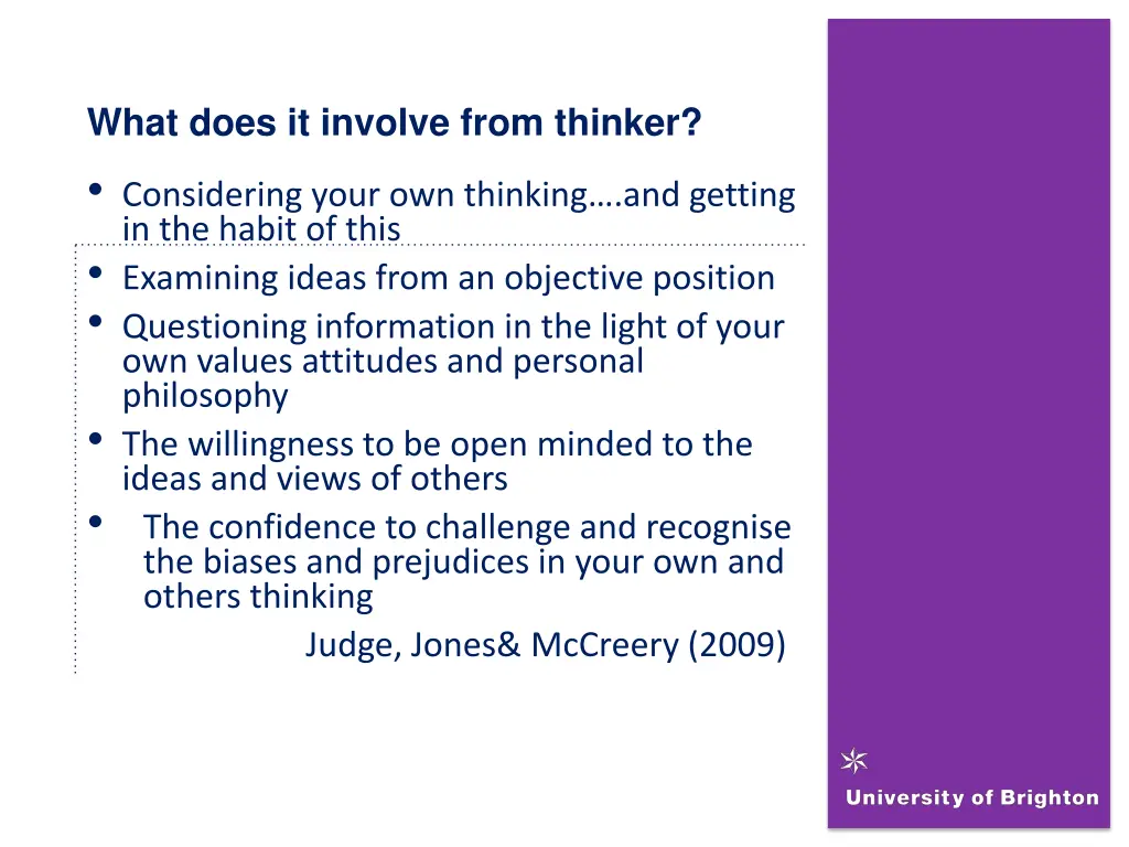 what does it involve from thinker considering