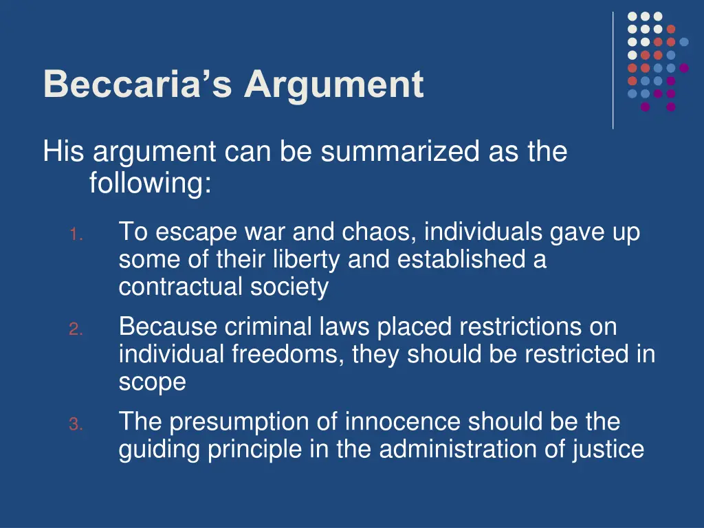 beccaria s argument
