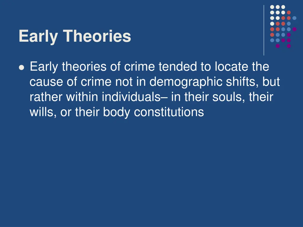 early theories