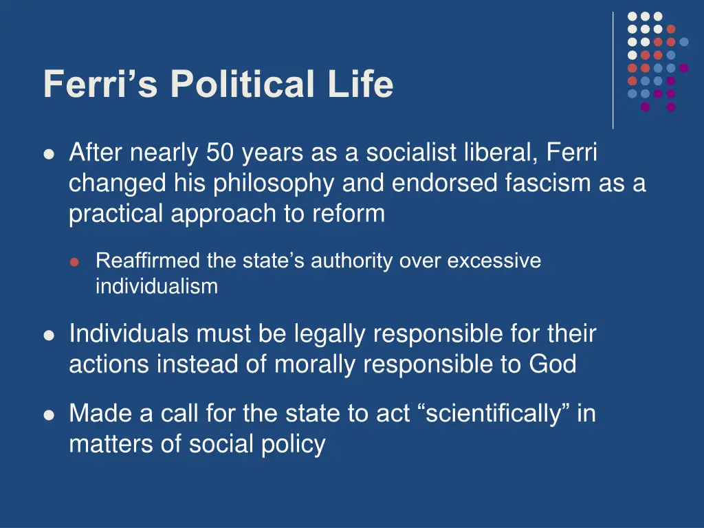 ferri s political life