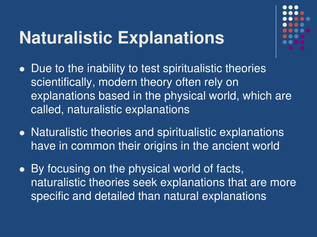 naturalistic explanations