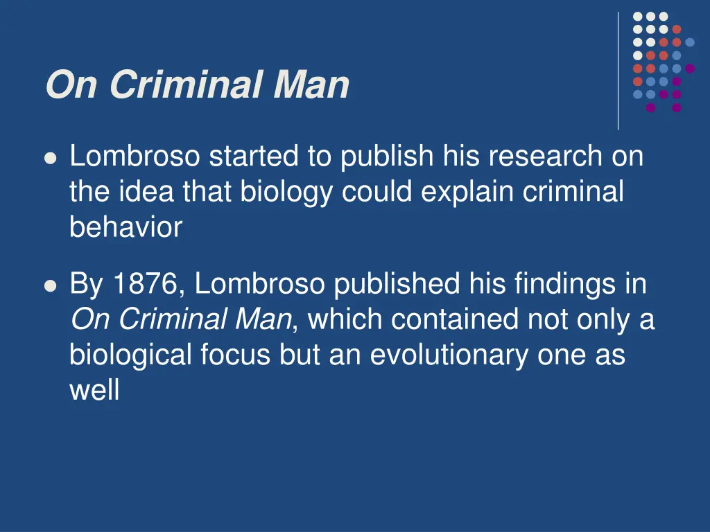 on criminal man