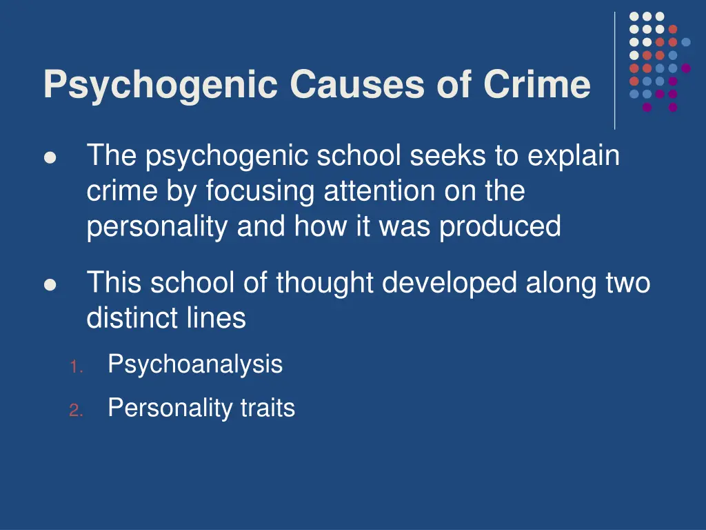 psychogenic causes of crime