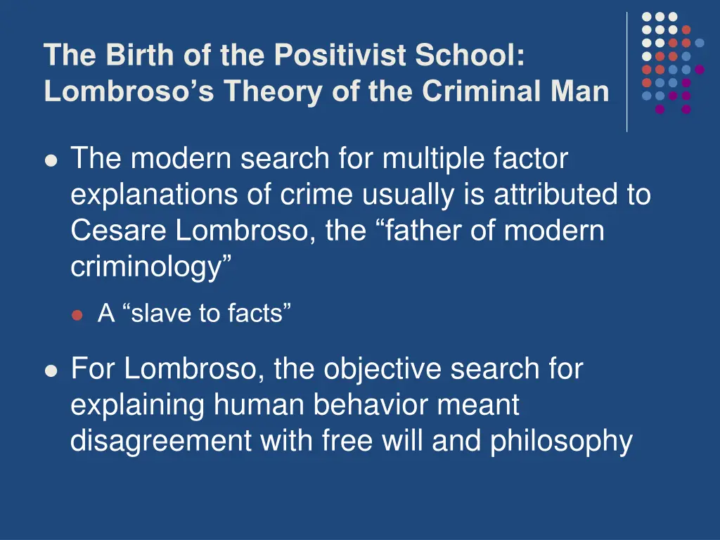 the birth of the positivist school lombroso