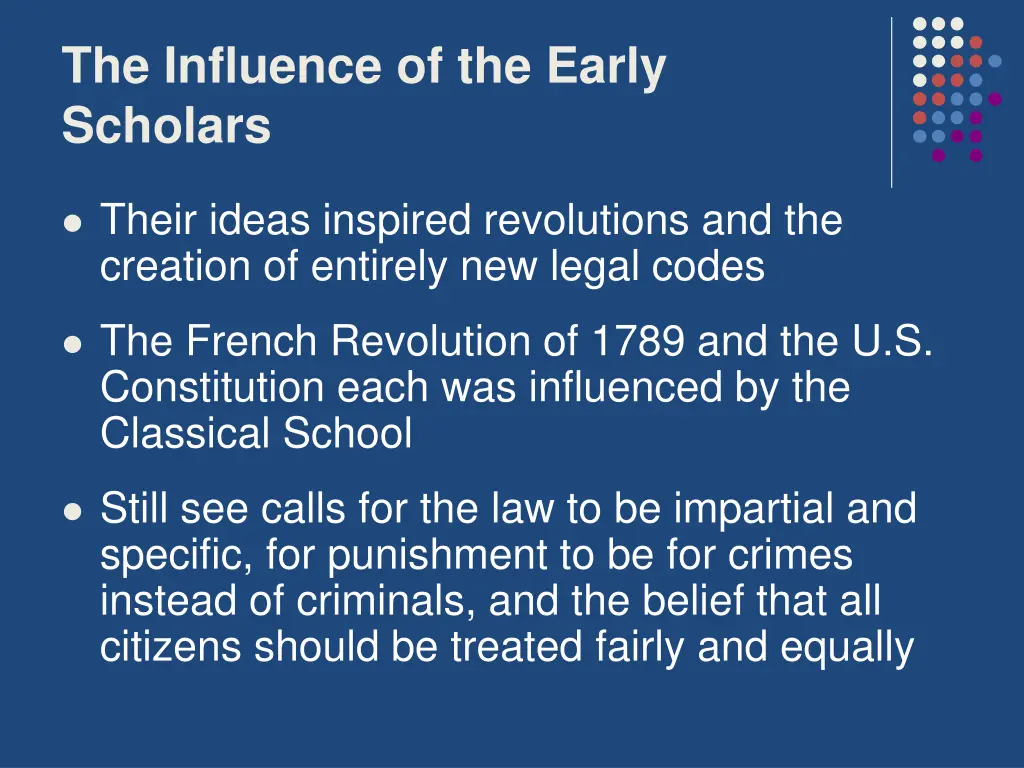 the influence of the early scholars