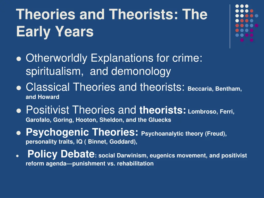 theories and theorists the early years