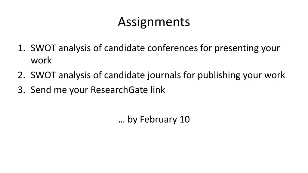assignments