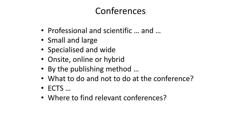 conferences