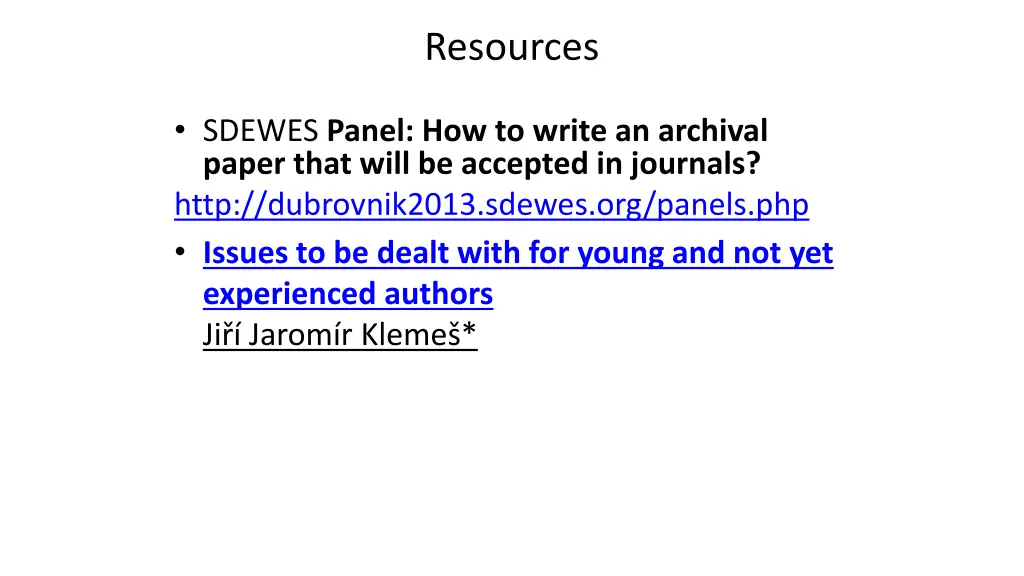 resources