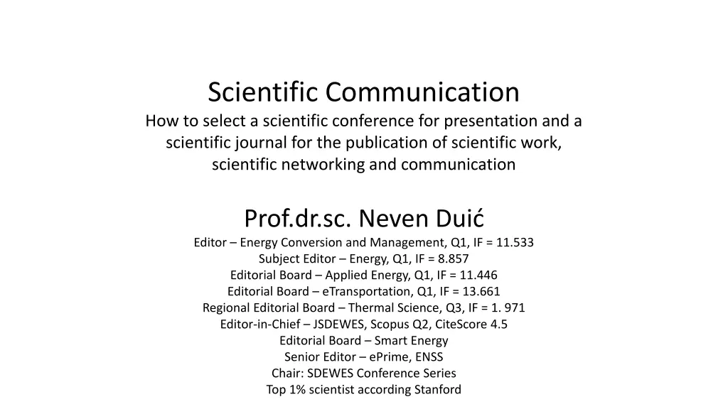scientific communication how to select