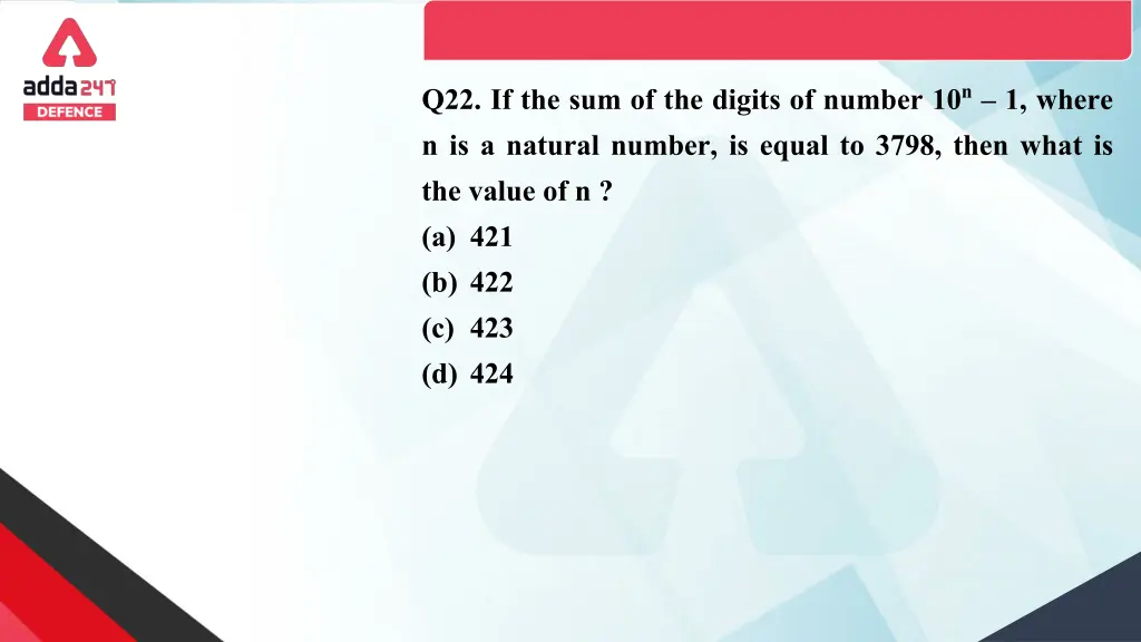 q22 if the sum of the digits of number