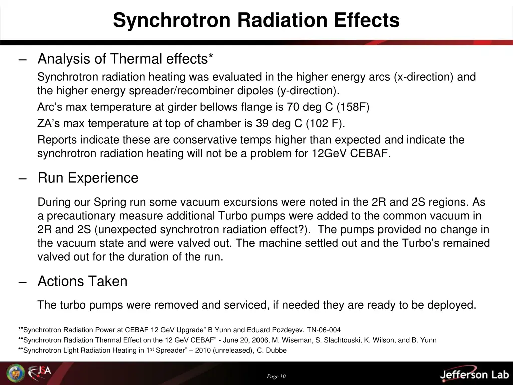 synchrotron radiation effects
