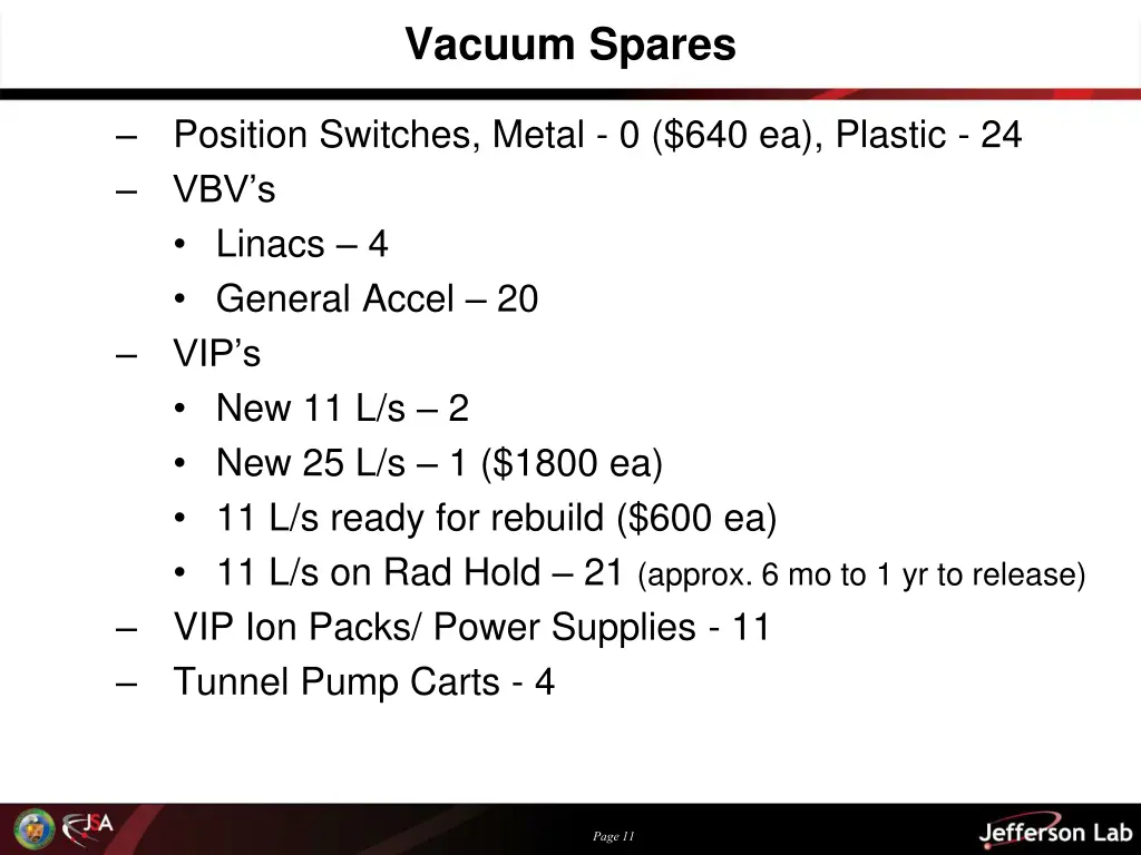 vacuum spares