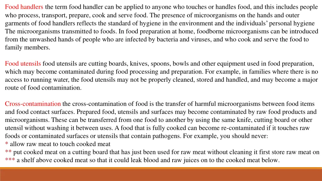 food handlers the term food handler