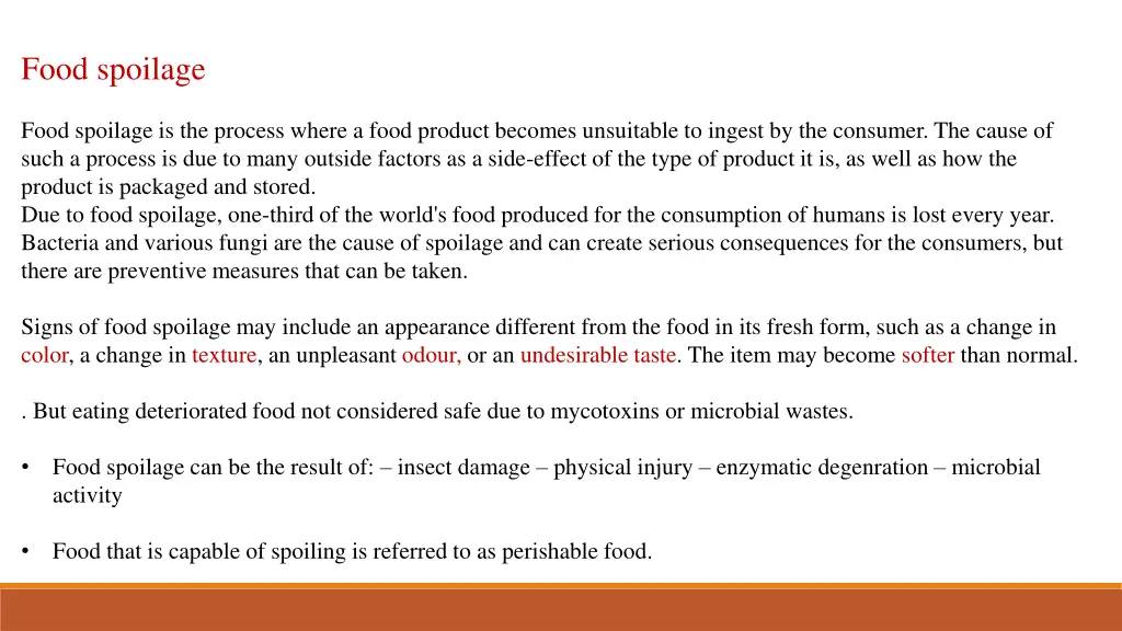 food spoilage