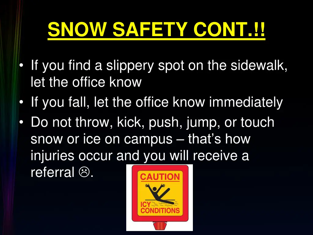 snow safety cont