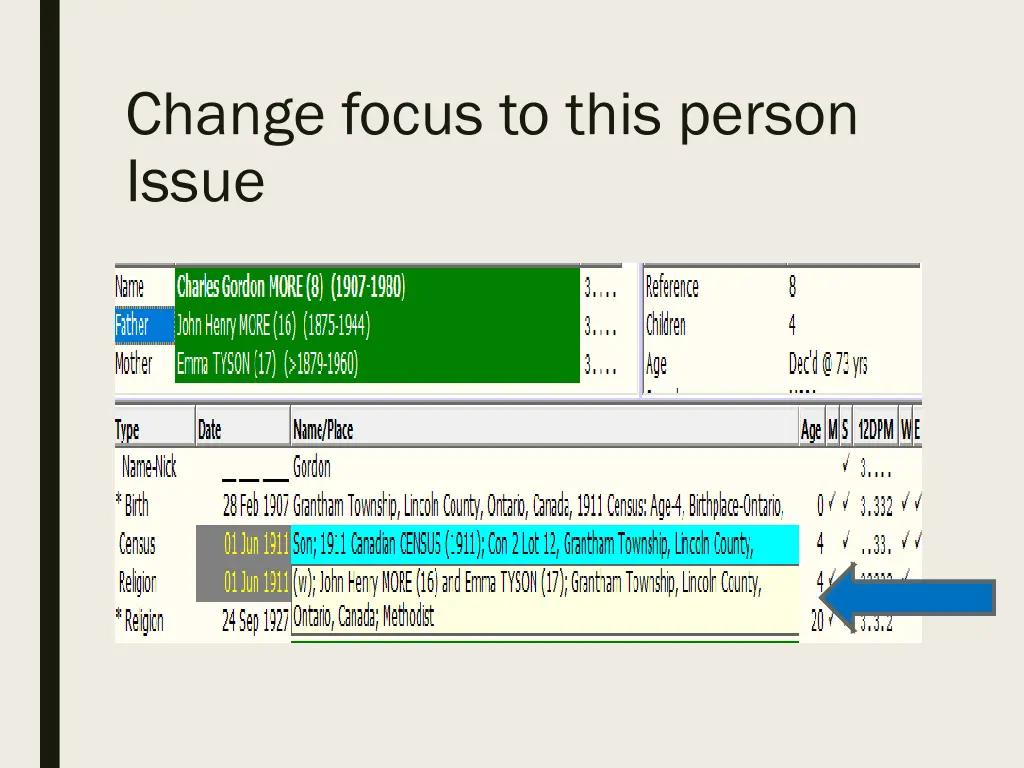change focus to this person issue 1