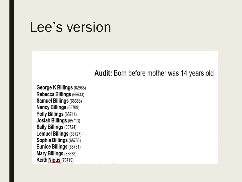 lee s version
