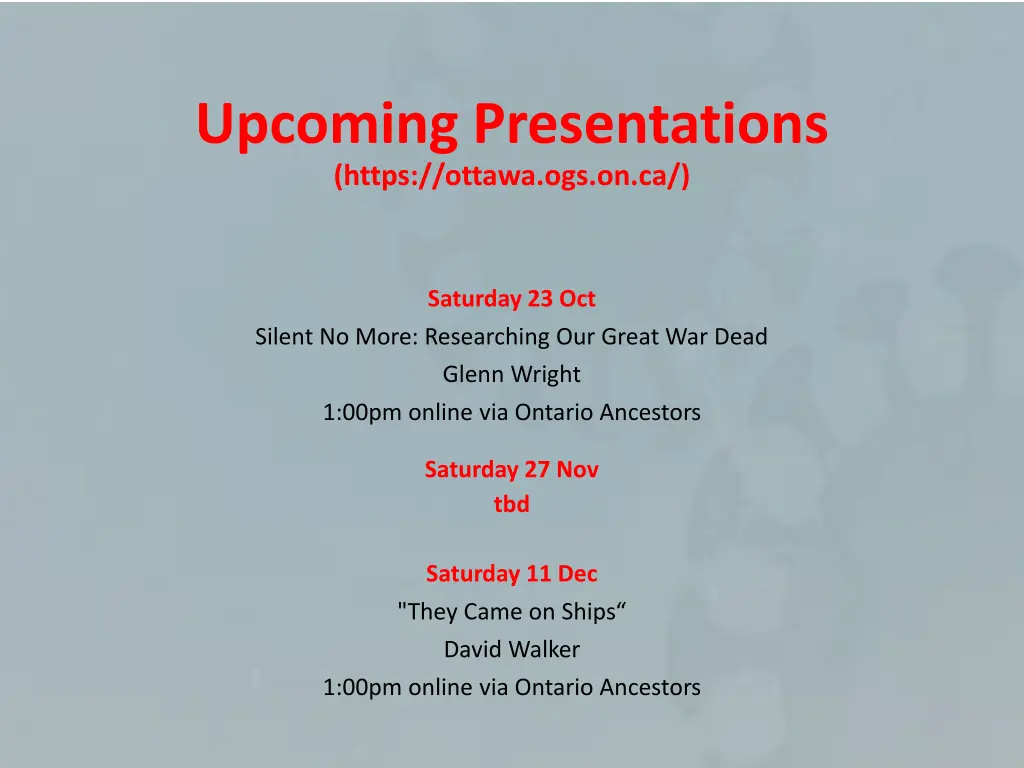 upcoming presentations https ottawa ogs on ca