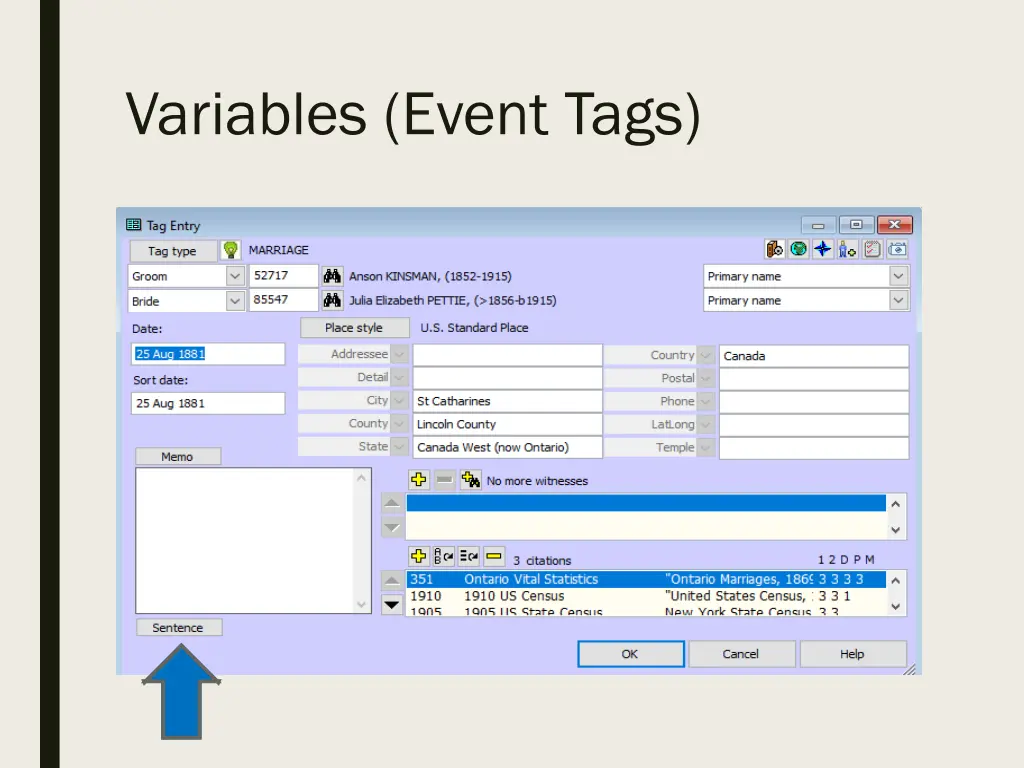 variables event tags 1