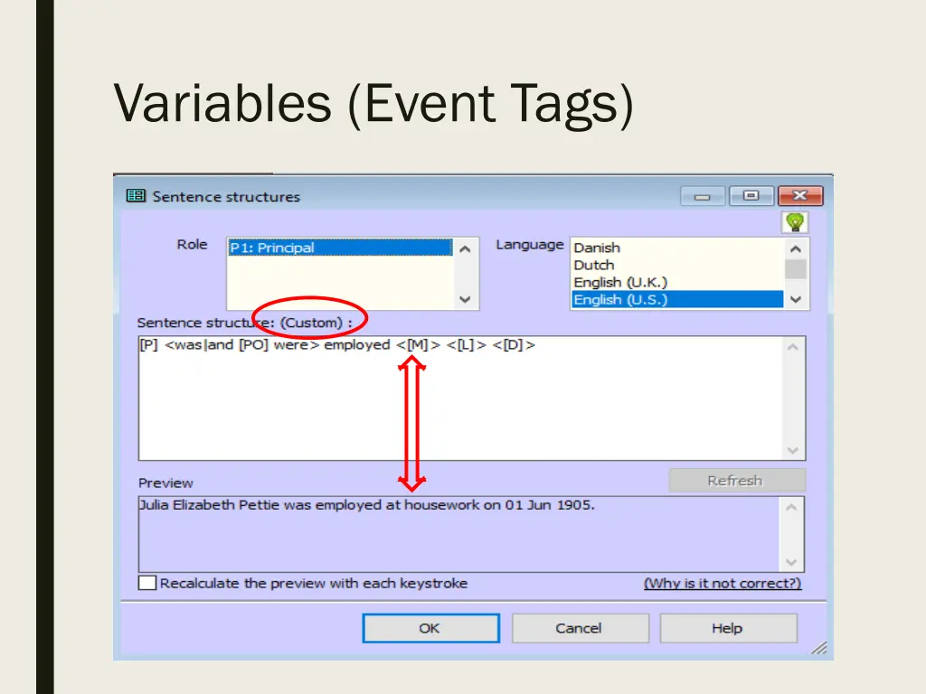 variables event tags 4