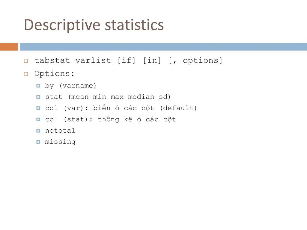 descriptive statistics