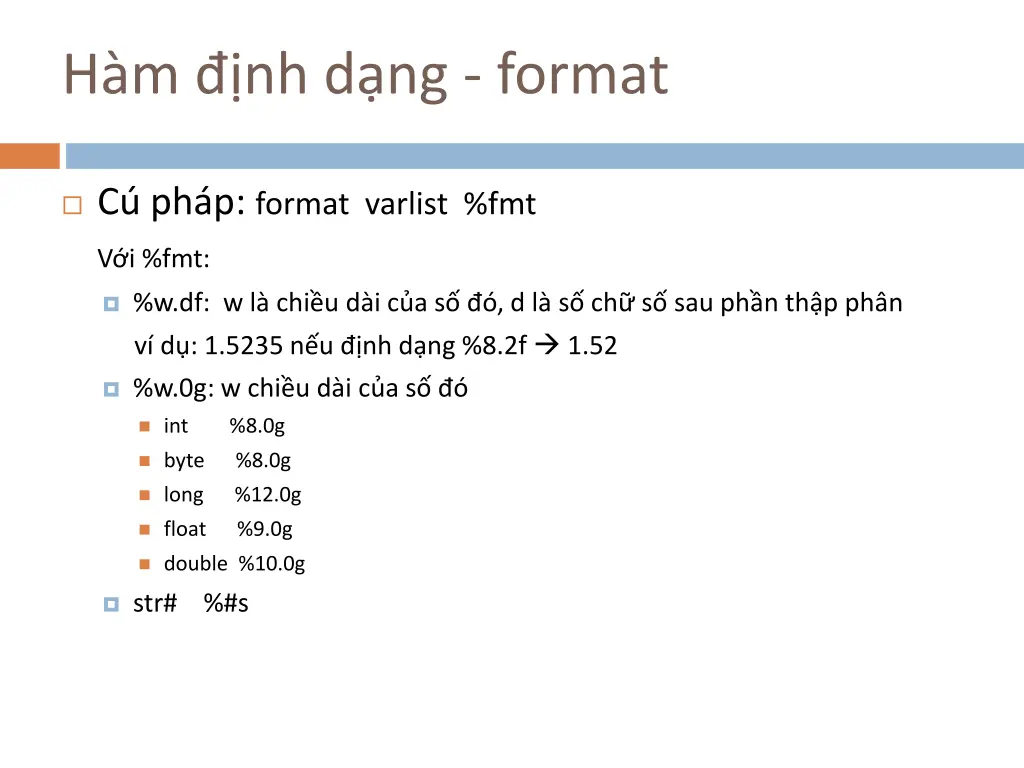 h m nh d ng format