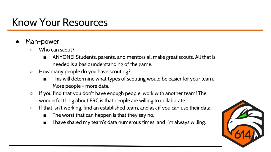 know your resources