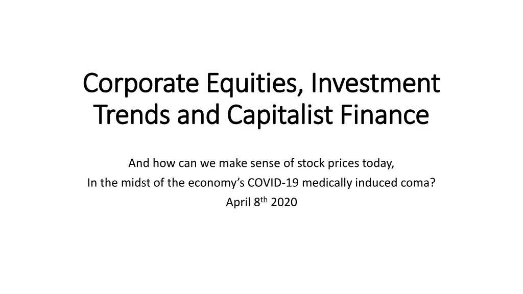 corporate equities investment corporate equities