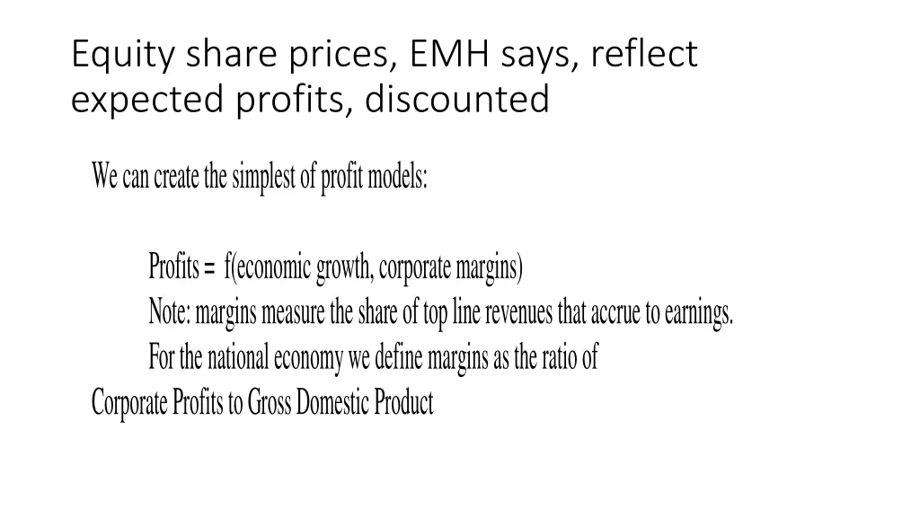 equity share prices emh says reflect expected