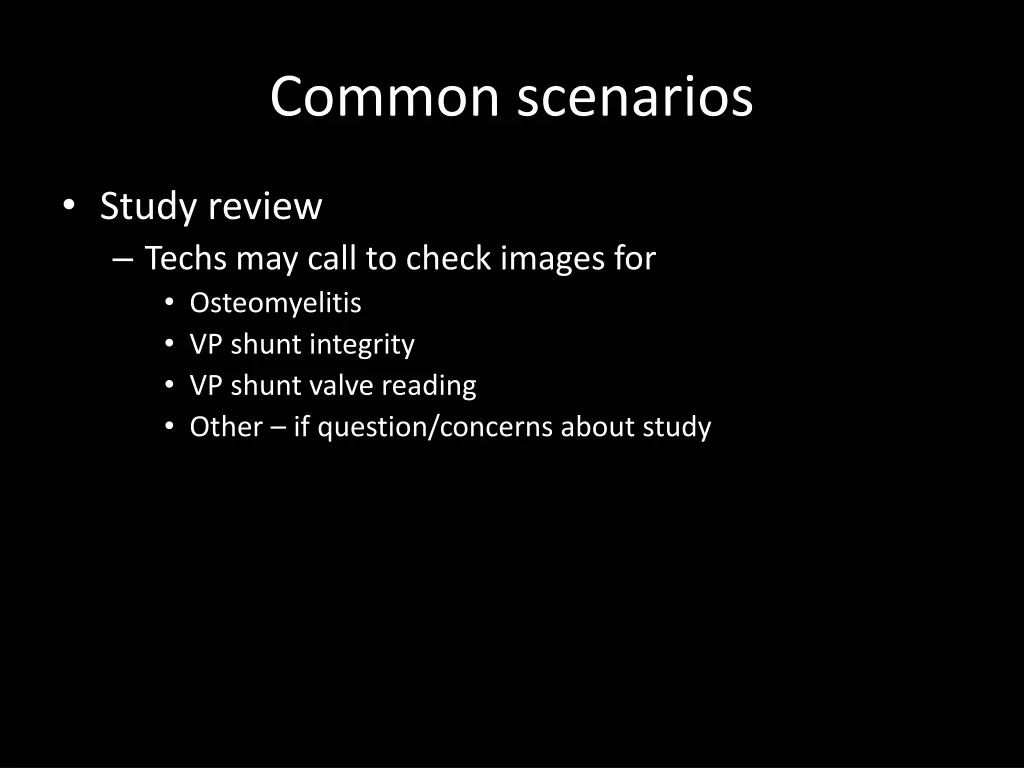 common scenarios