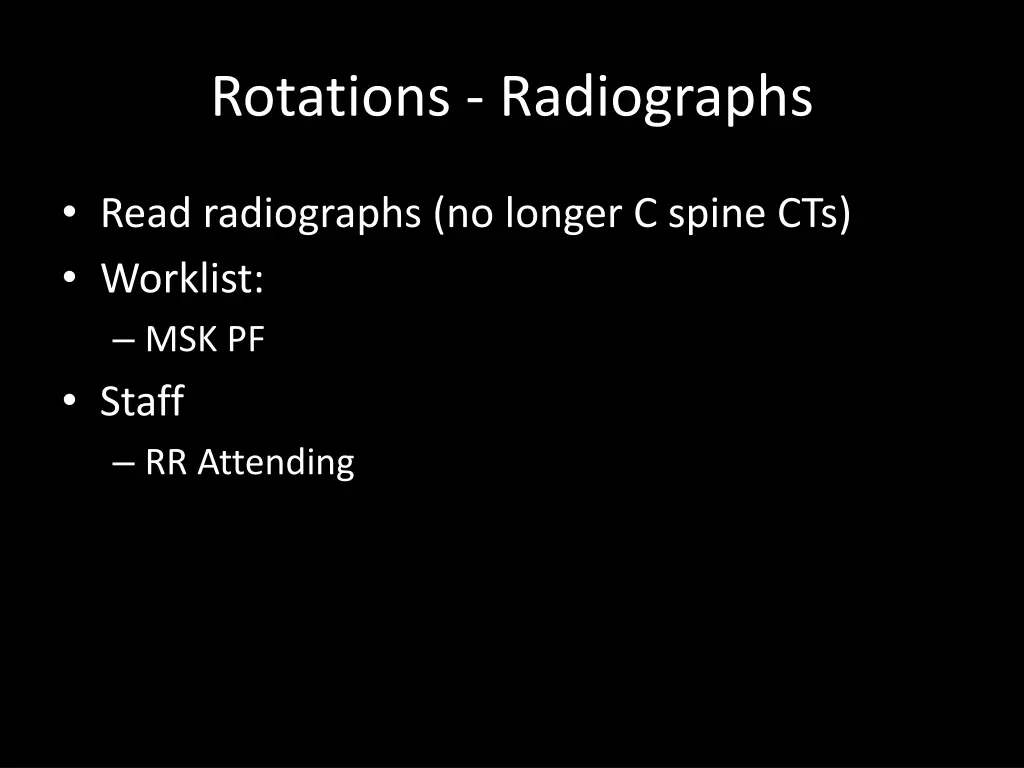 rotations radiographs