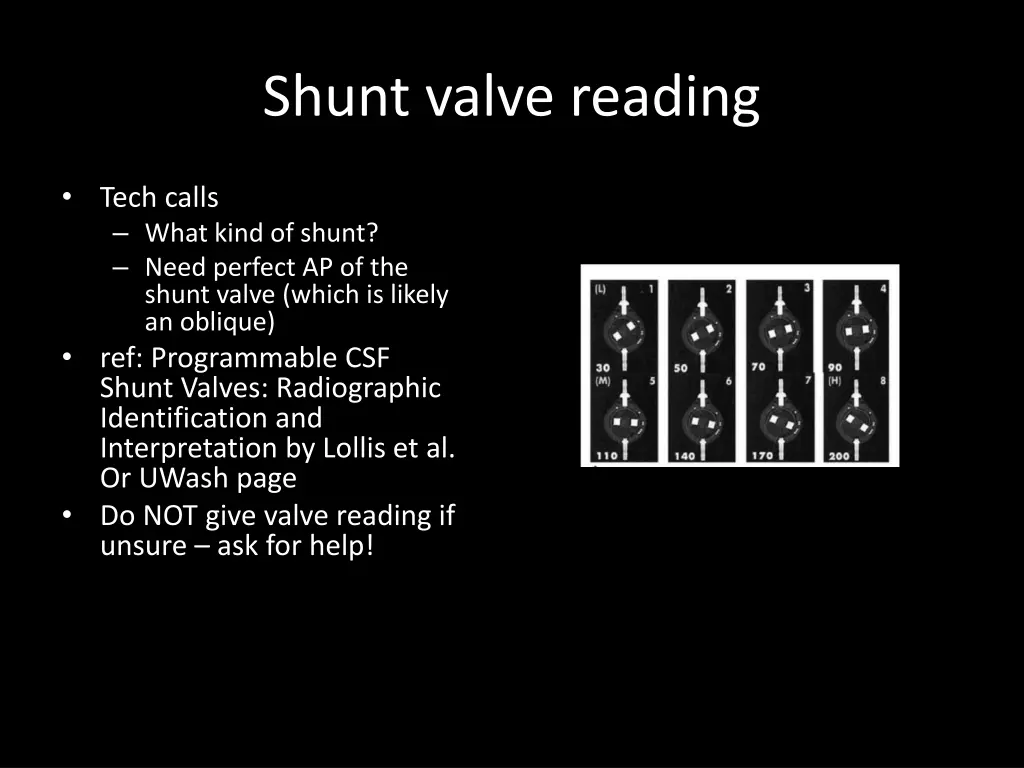 shunt valve reading