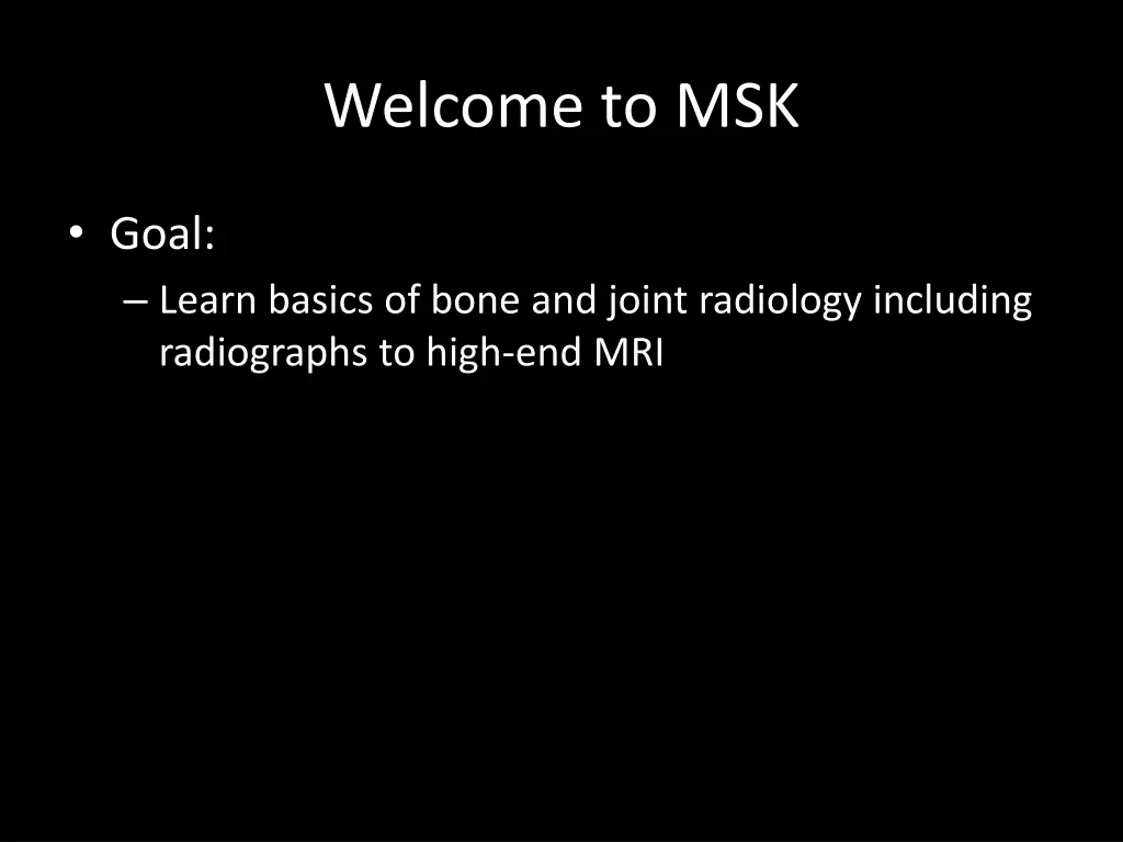 welcome to msk